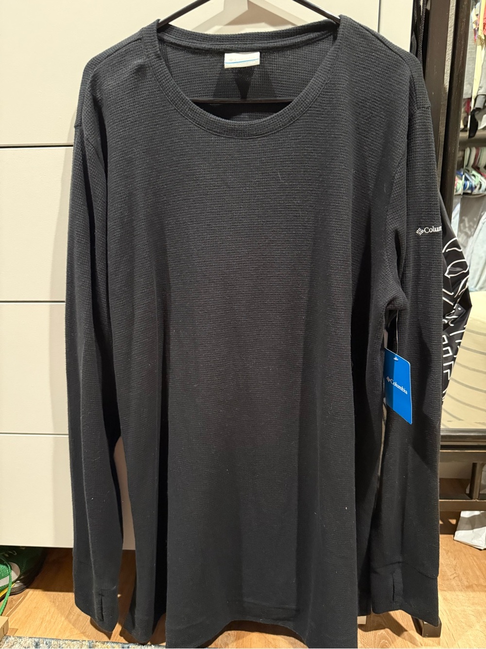 Columbia Long Sleeve Thermal Waffle Crew Shirt - Black